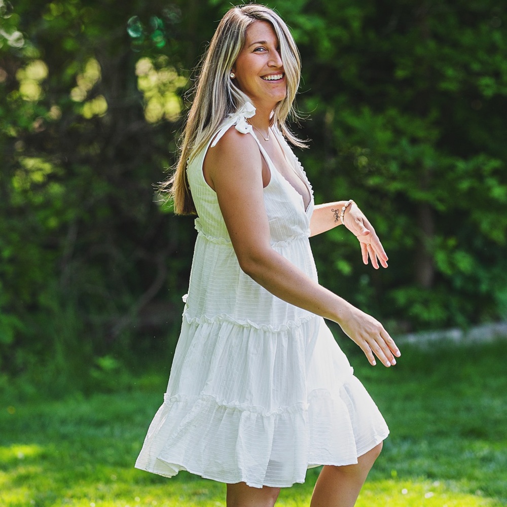 Lulus white eyelet dress. Size large